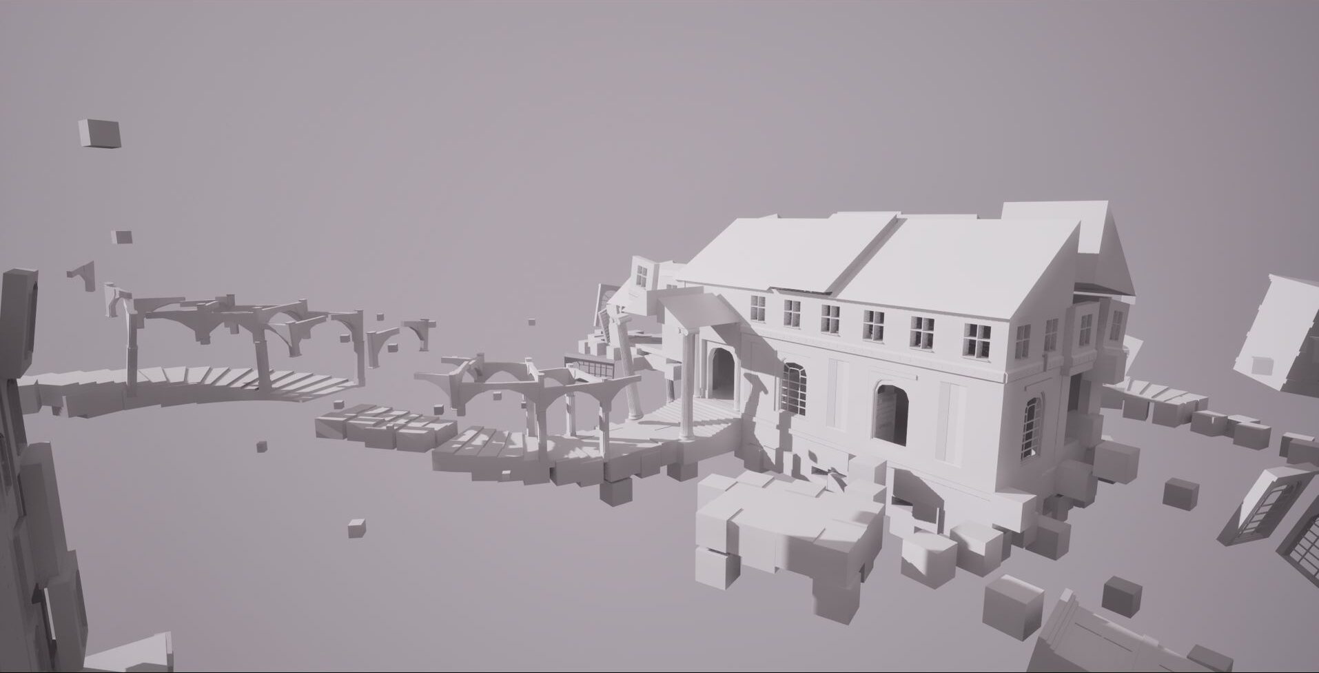 Lösning av uppgiften "Floating Islands" av studerande på Level Design Utbildningen