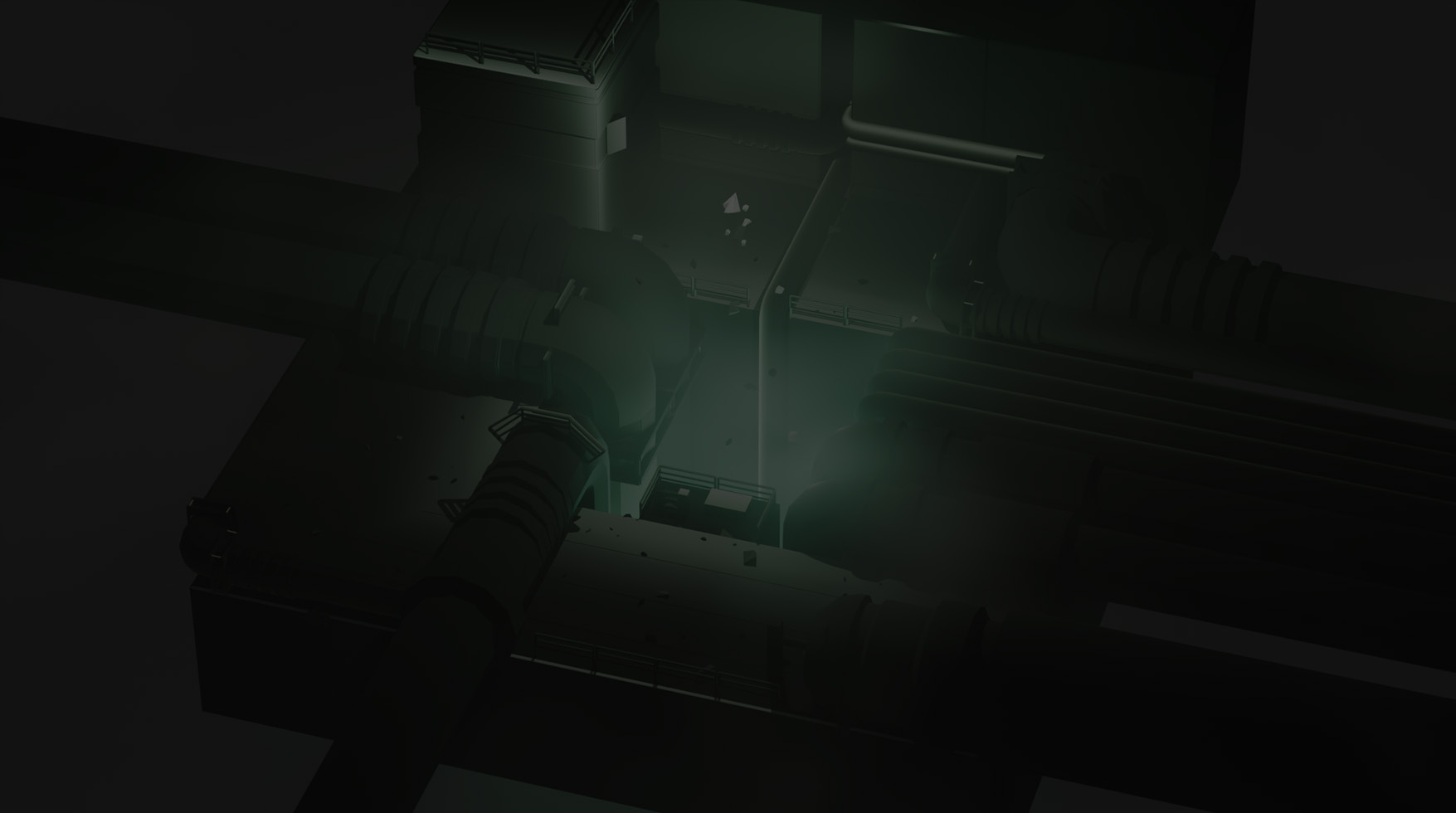 A student game developer showcasing their skills through an industrial-style game environment – designed as part of their education at TGA.